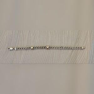 Estate Jewelry. Stamped CPT Peru, Silver With  Gold X's - 7"